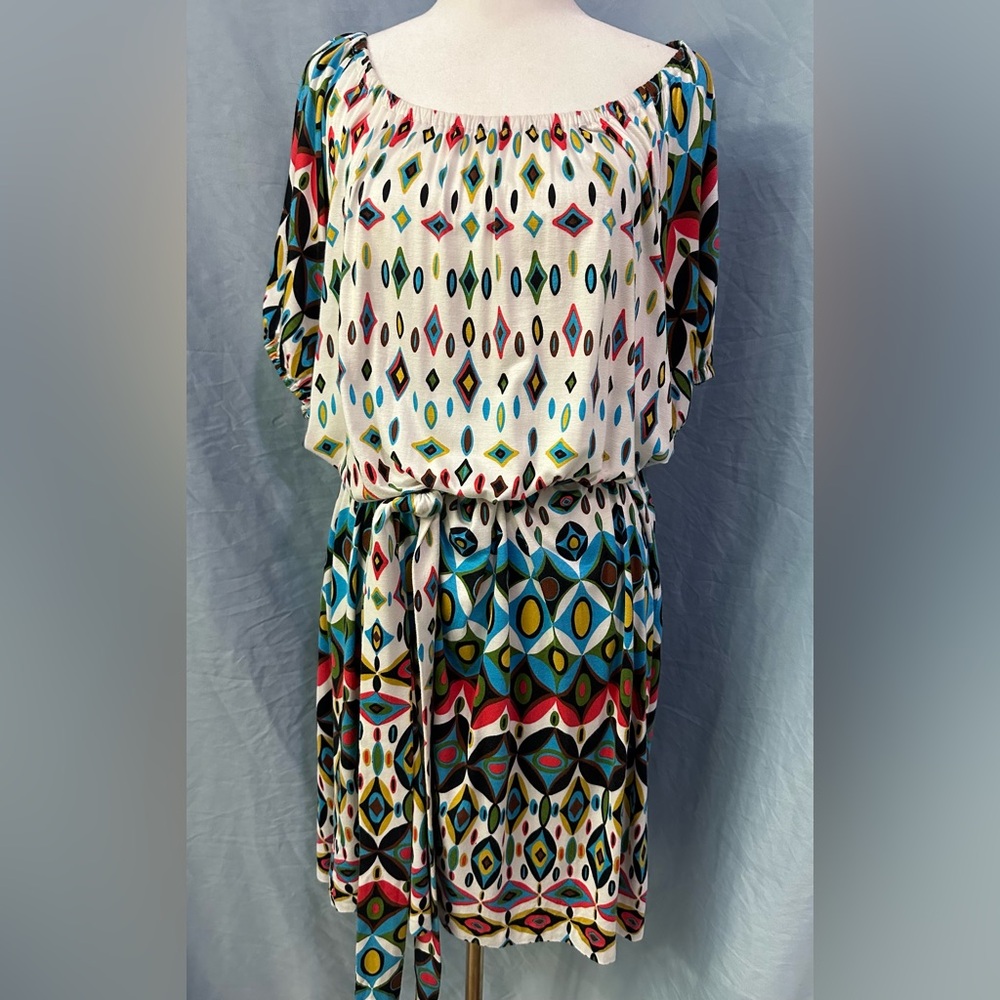 Tibi Multicolor Geometric Mini Dress